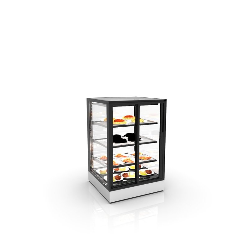 Vitrina refrigerada IN60-90RAZ blanca con grupo remoto, LED, 3 estantes regulables y control táctil profesional