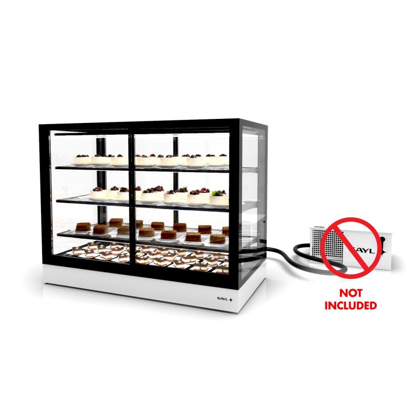 Vitrina refrigerada IN120-90RAZ blanca con grupo remoto, LED, 3 estantes regulables y control táctil profesional