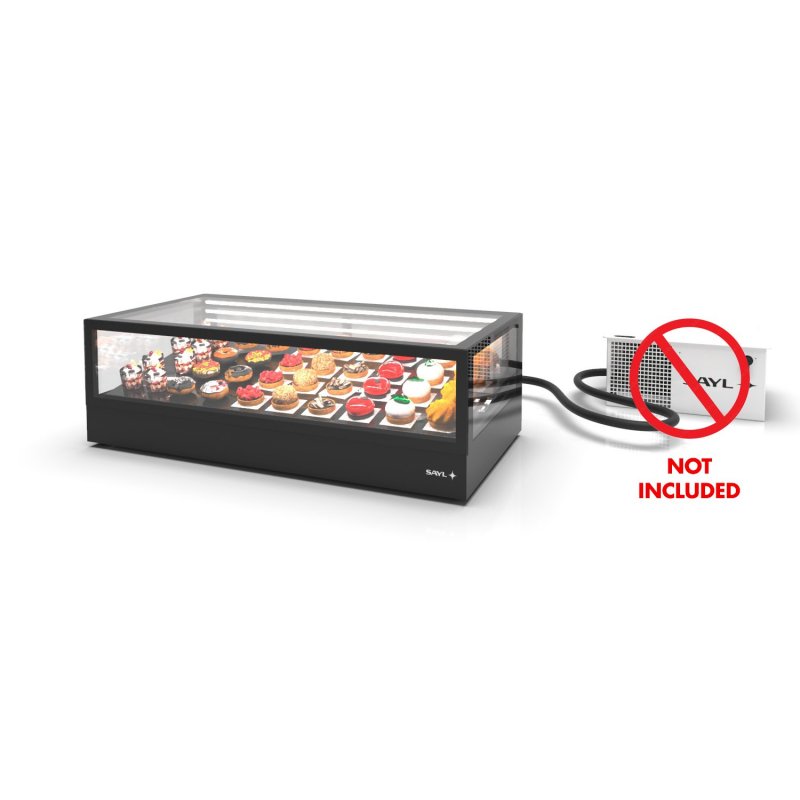 Vitrina refrigerada IN120-40RZ -B- negra con grupo remoto, LED, estantes regulables y control táctil profesional