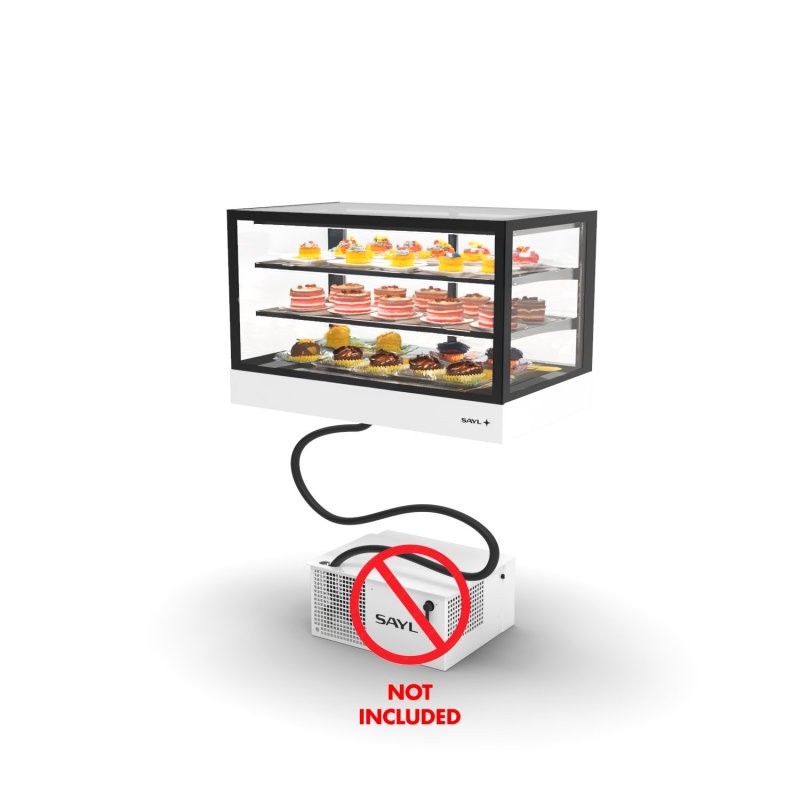 Vitrina refrigerada IN100-60RZ blanca con grupo remoto, LED, estantes de cristal y control táctil profesional