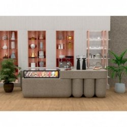 Vitrina Drop-In IN120-80RA blanca | 3 estantes regulables, LED y refrigeración eficiente para hostelería
