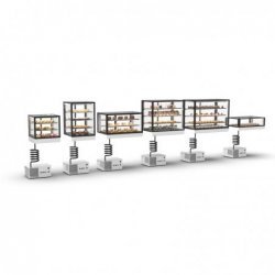 Vitrina Drop-In IN120-80RA blanca refrigerada con puertas correderas y 3 estantes regulables de cristal