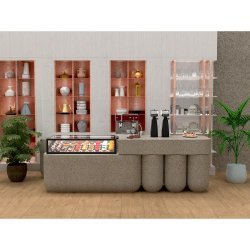 Vitrina Drop-In DP60-50R blanca refrigerada con puertas correderas y 2 estantes para exposición profesional