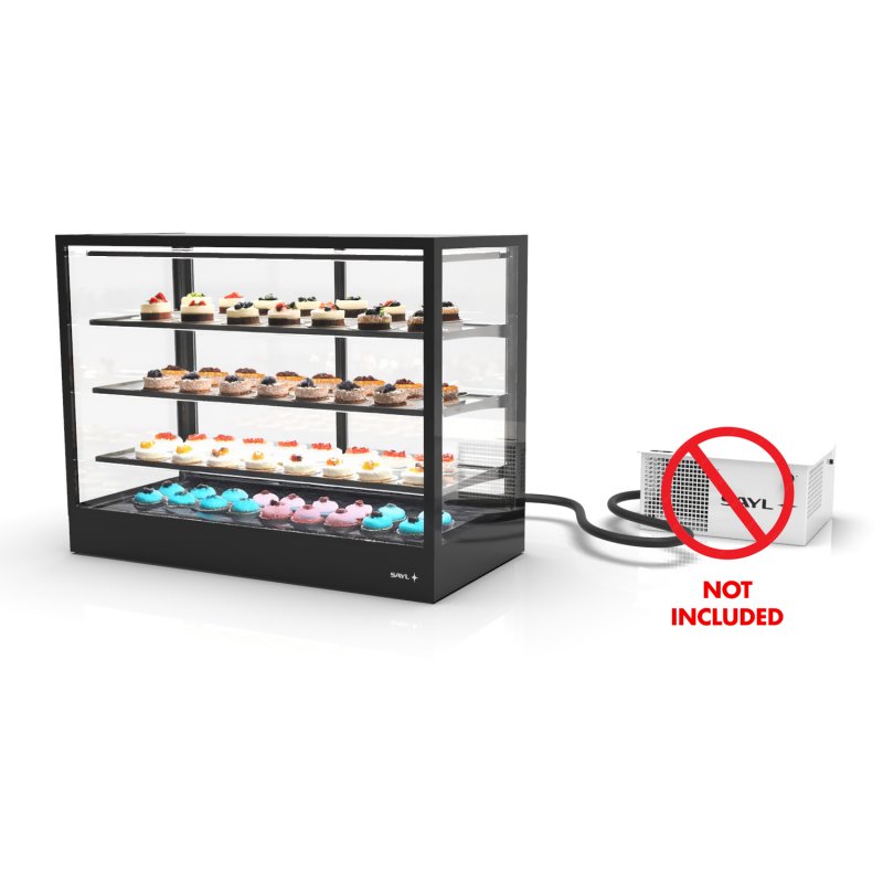 Vitrina refrigerada IN120-90RZ blanca con grupo remoto y 3 estantes regulables de cristal para hostelería