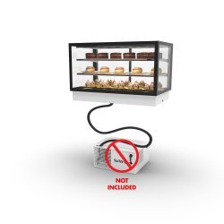Vitrina drop-in DP120-20RZ blanca refrigerada con grupo remoto y puertas correderas traseras profesionales