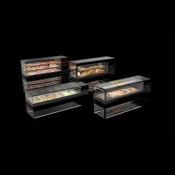 Vitrina refrigerada sobremostrador negra Logic Tapas VTLG6P para 6 bandejas GN 1/3