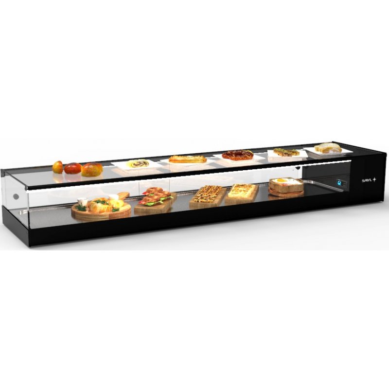 Vitrina refrigerada sobremostrador negra Logic Tapas VTLG8P para 8 bandejas GN 1/3