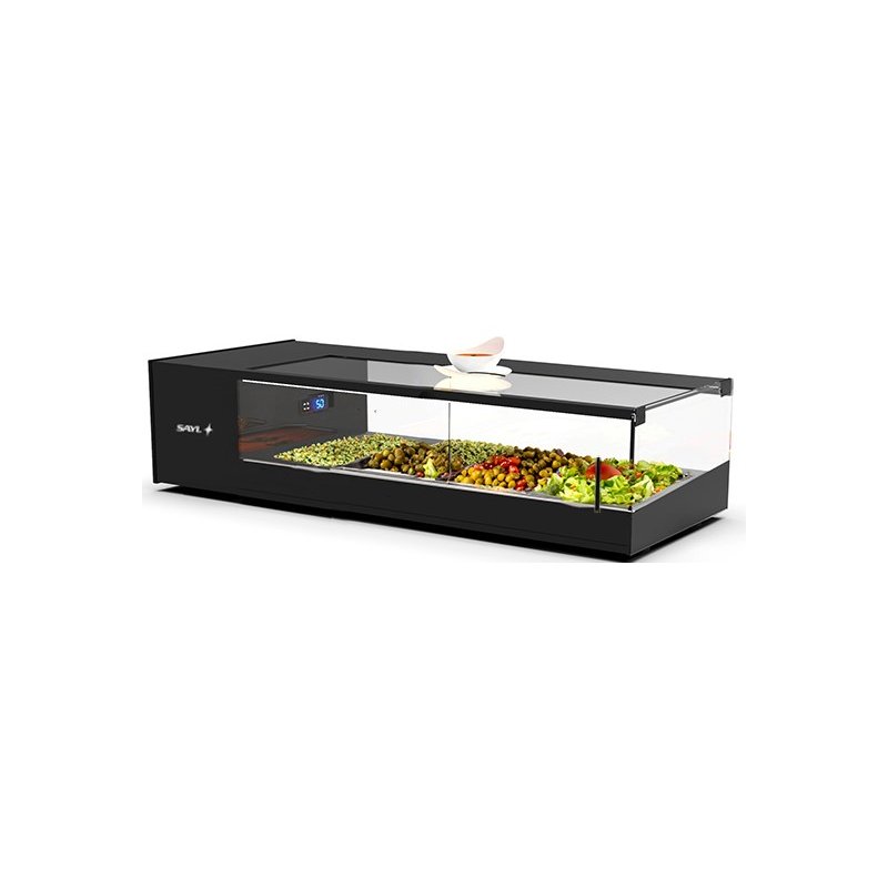 Vitrina refrigerada sobremostrador negra Logic Tapas VTLG4-I para 4 bandejas GN 1/3