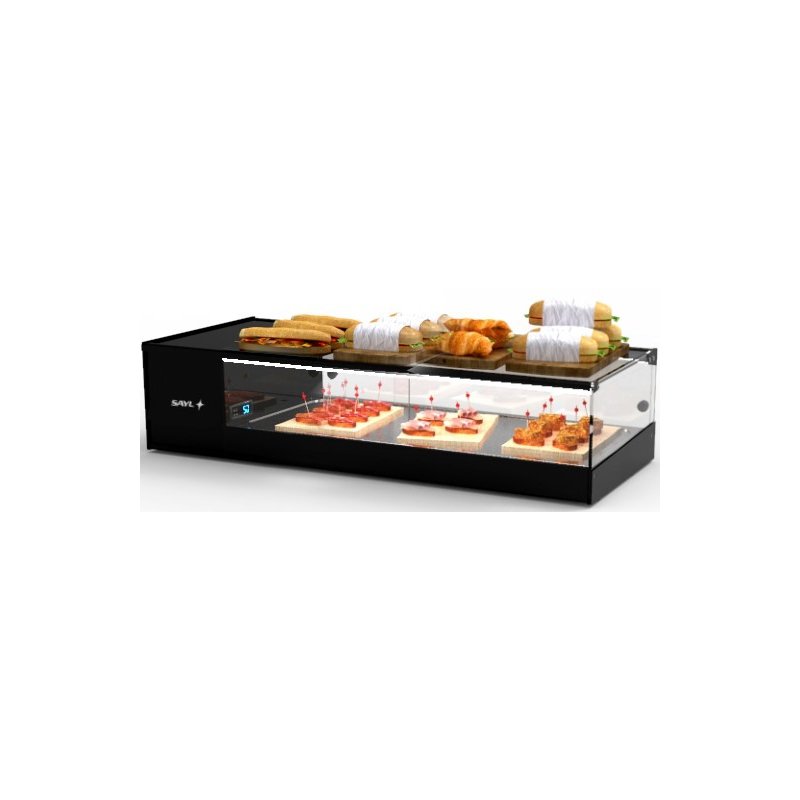 Vitrina refrigerada sobremostrador negra Logic Tapas VTLG4P-I para 4 bandejas GN 1/3