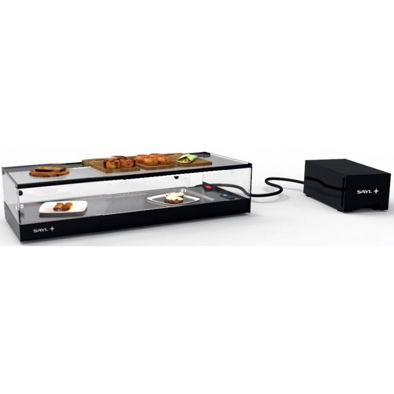 Vitrina refrigerada sobremostrador negra Logic Tapas VTLG4GRP| grupo remoto para 4 bandejas GN 1/3