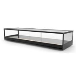 Vitrina sobremostrador negra Logic Tapas VTLG6-NE, para 6 GN 1/3, con cristal templado y puertas correderas traseras
