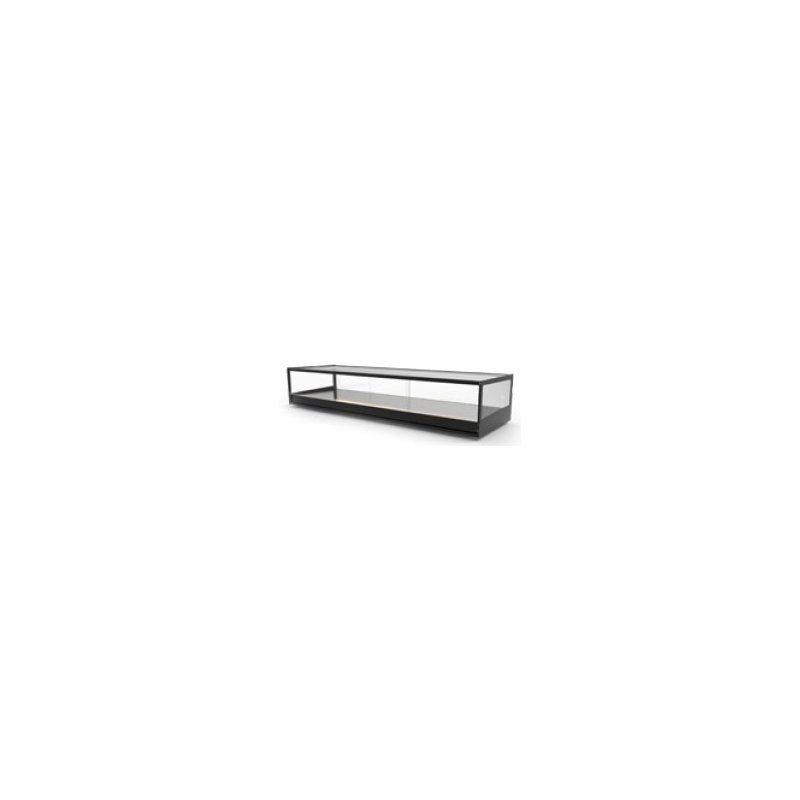 Vitrina sobremostrador negra Logic Tapas VTLG6-NE, para 6 GN 1/3, con cristal templado y puertas correderas traseras