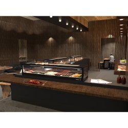 Vitrina refrigerada para sushi Logic Sushi VTLG6SP negra con puertas correderas y cristal de doble cámara