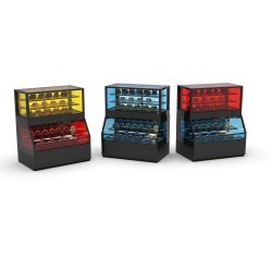 Vitrina modular Combi COC8AF con calor seco y refrigeración ventilada, 4 estantes y puertas ciega inferior + correderas