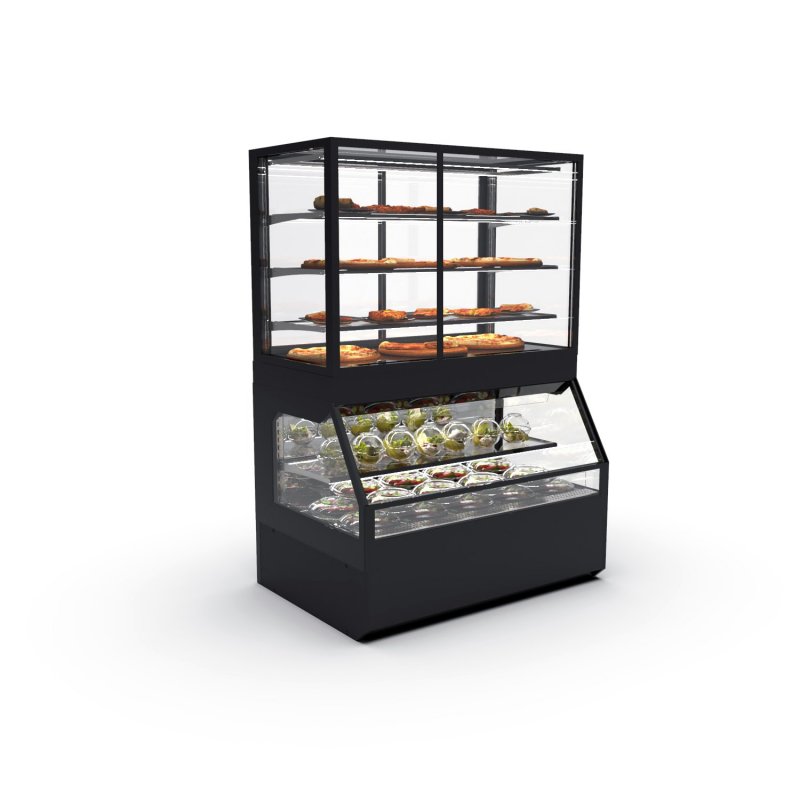 Vitrina Combi COF8AC con 4 estantes, frío ventilado y calor seco para exposición modular