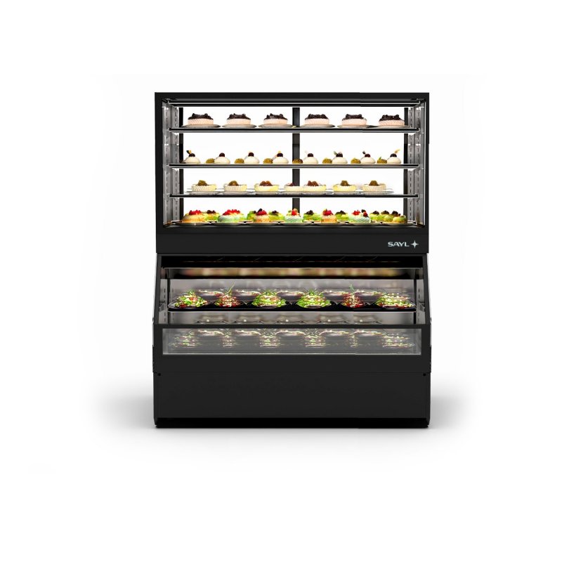 Vitrina Combi COF8F refrigerada con 4 estantes regulables y puertas correderas