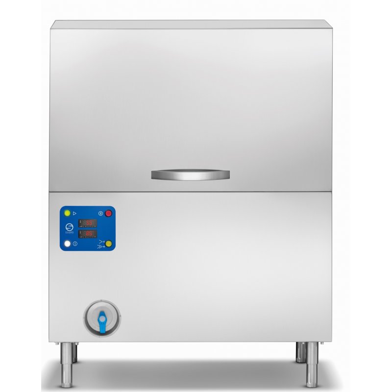 Lavavajillas túnel industrial TC100 para hostelería con sistema HY-NRG y puerta guillotina