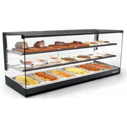 Vitrina TAPAS Neutra VTLG26NE-2 sobremostrador de triple altura con estantes regulables