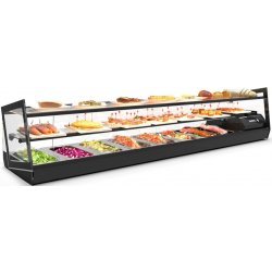 Vitrina refrigerada Kube VCKB6 para hostelería con triple exposición y diseño compacto en cristal