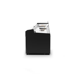 Vitrina refrigerada LOMA LM10 negra para carnes y pescados, 1 estante, cristal templado y puertas correderas