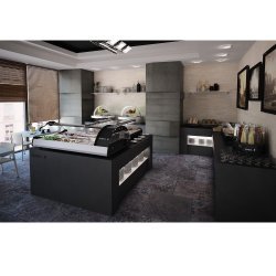 Vitrina refrigerada Maxiself VMX3 negra sobremostrador, cristal curvo templado, autoservicio y estante intermedio