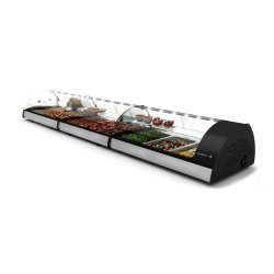 Vitrina refrigerada Splendid VS3 negra sobremostrador, cristal templado, puertas correderas traseras y estante regulable