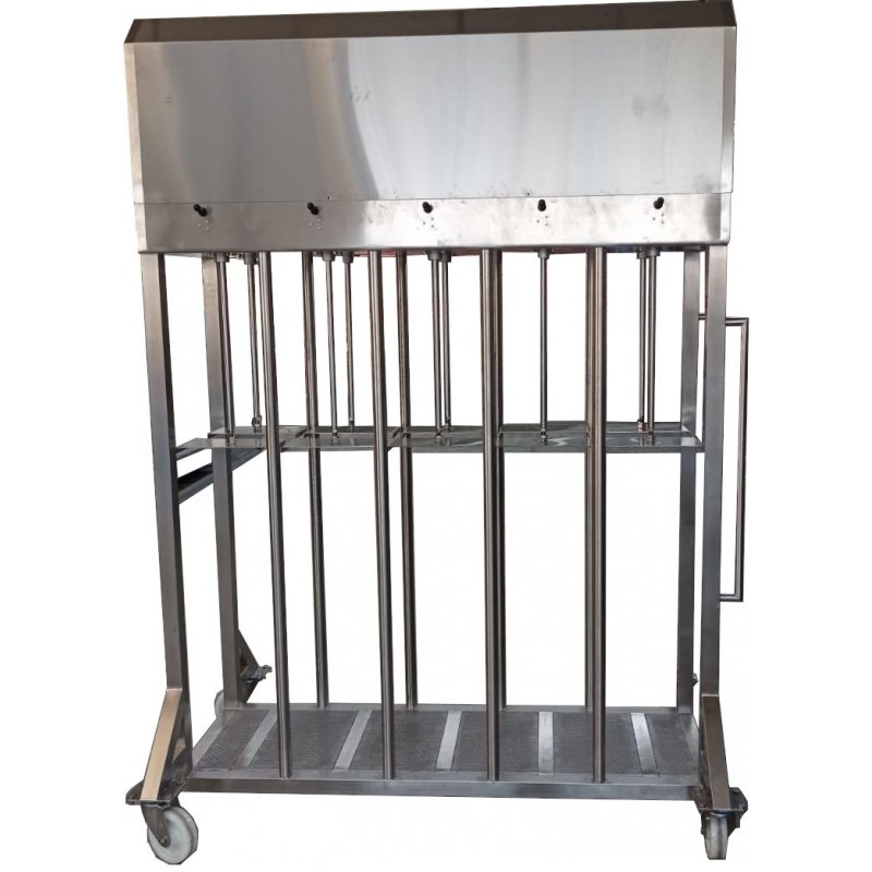 Prensa vertical para queso de acero inoxidable con 10 pistones neumáticos  Scovali SCPV-10EV