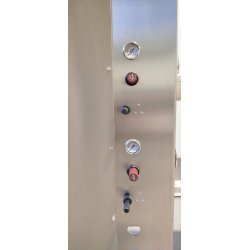 Prensa horizontal regulable para queso de acero inoxidable con 2 pistones ampliables  Scovali SCPH-2RE