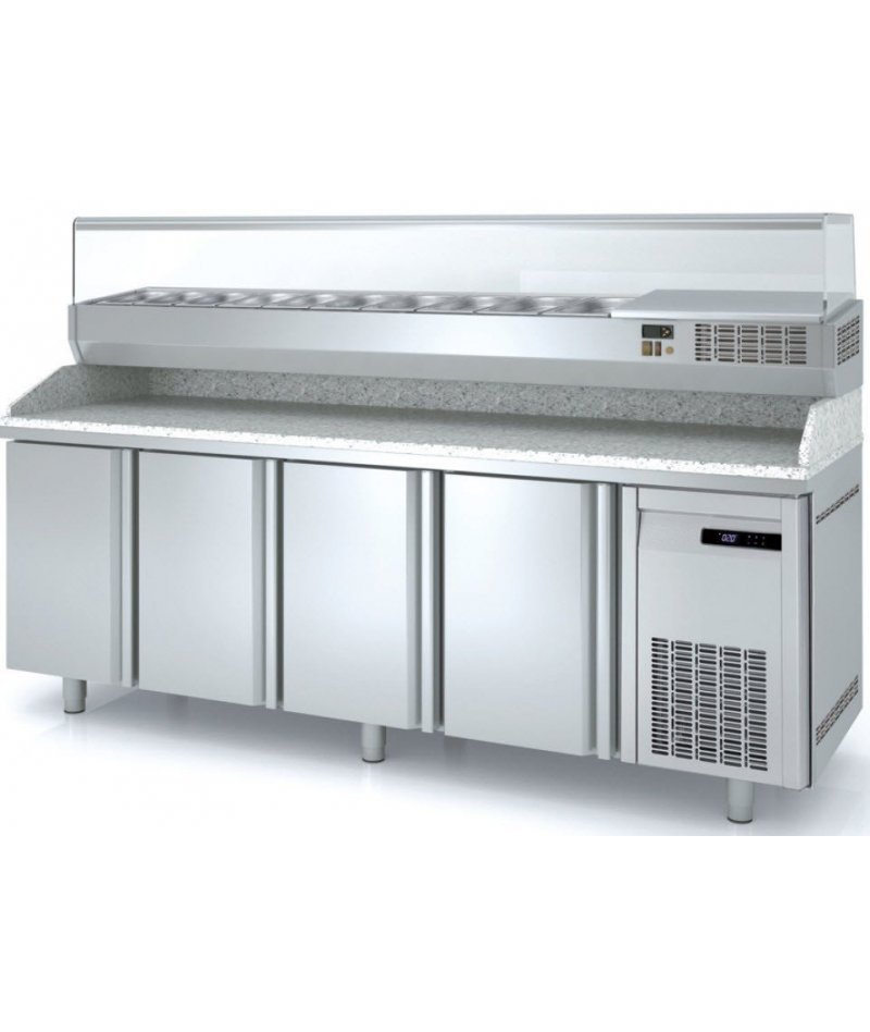 Mesa fría para pizza de 4 puertas 40x60