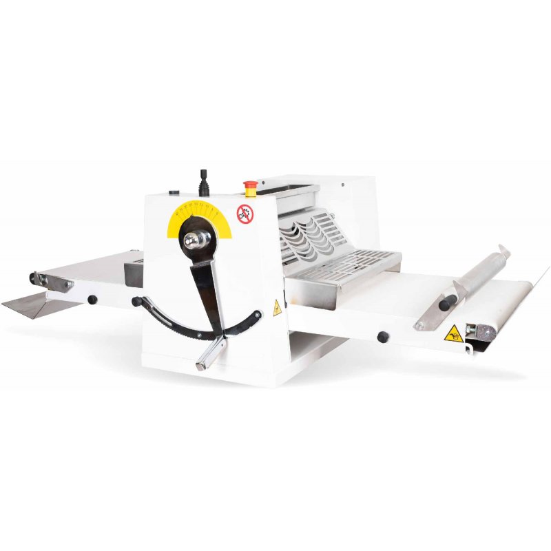 Laminadora de masa de sobremesa PM500 con rodillos de 500 mm y capacidad de 8 kg