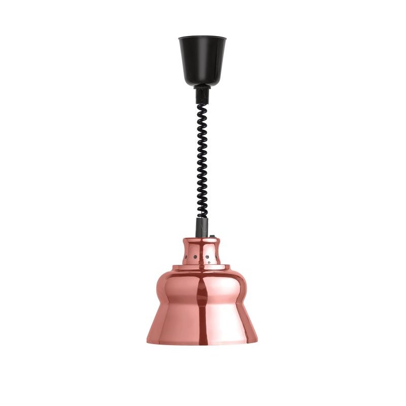 Lámpara de calor RETRO cromada de acero en tono cobre extensible hasta 190 centímetros