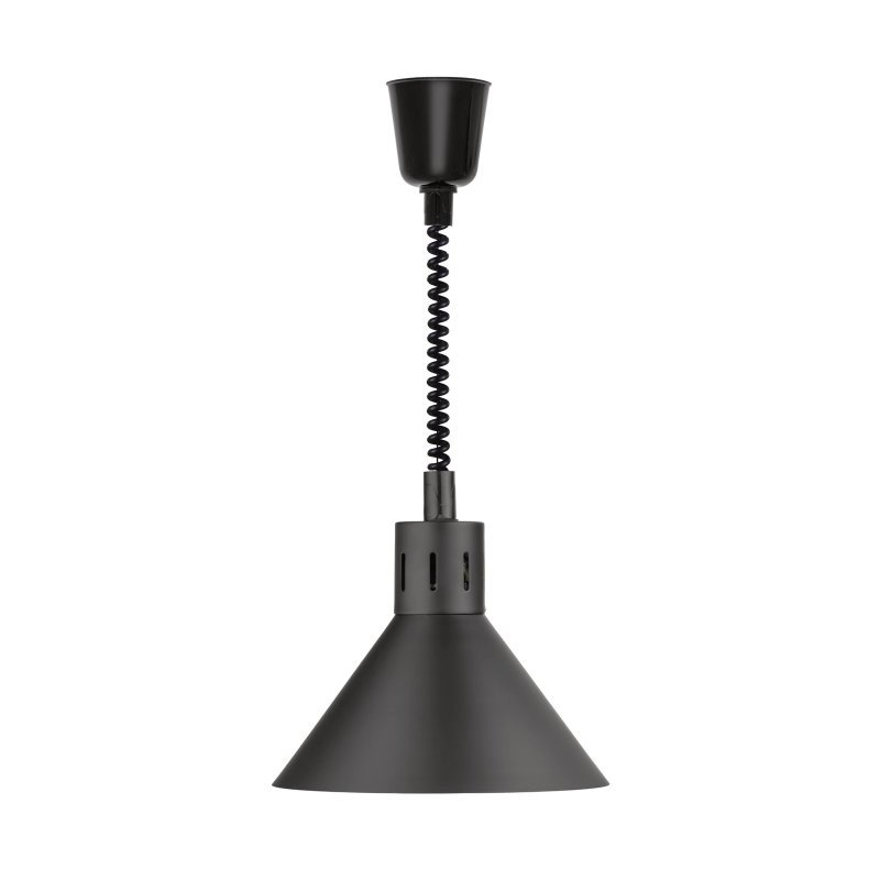 Lámpara de calor STYLE cromada de acero en tono negro mate extensible hasta 190 centímetros