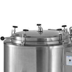 Marmita eléctrica indirecta fija con tapa de autoclave de 220 Litros SCPIA-200EEA