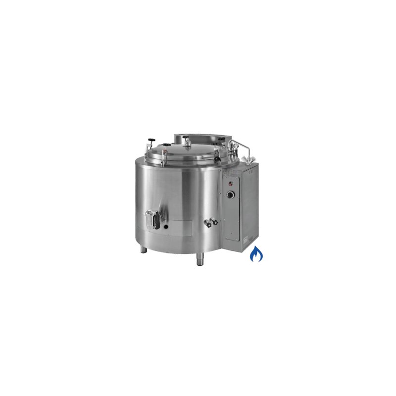Marmita a gas indirecta con tapa autoclave de presión de 490 Litros SCPIA-500GA