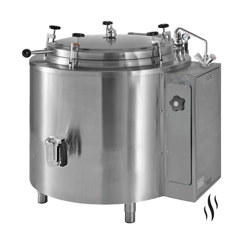 Marmita a vapor indirecta con autoclave de 410 Litros SCPIA-400VA
