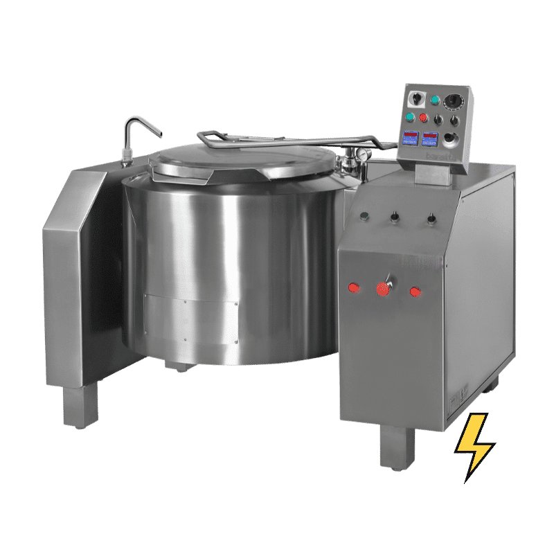 Marmita eléctrica indirecta con mezclador de 400 Litros PEIME-400 con basculación eléctrica - 100ºC