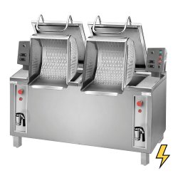 Cocedor de pasta elevable eléctrico para pasta, arroz y legumbres de 150+150 litros CPER2-150 2 cubas