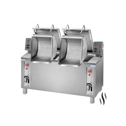 Cocedor de pasta elevable a vapor para pasta, arroz y legumbres de 200 + 200 litros CPVR2-200 2 cubas
