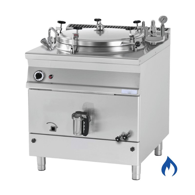 Marmita a gas indirecta modular con autoclave de 220 litros PIM-200GA