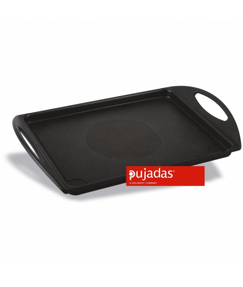 Parrilla plana con asas de aluminio fundición 34x26 cm