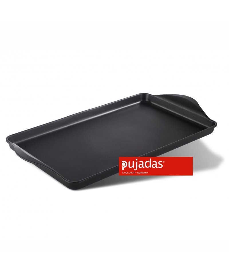 Parrilla plana con asas de aluminio fundición 50x30 cm