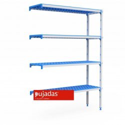 Estantería angular de 4 niveles fondo 385mm - Largo(mm): 685