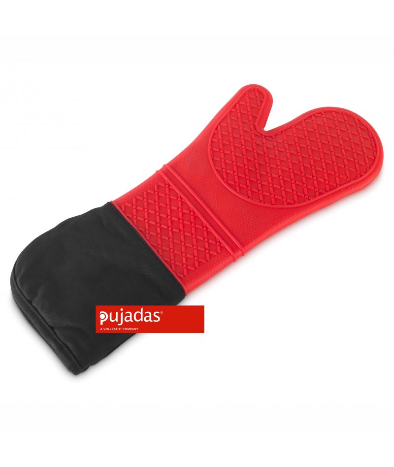Manopla de silicona con funda de algodón
