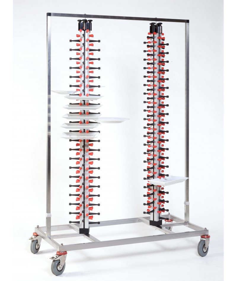 Porta platos de carro para restaurantes y catering Plate Mate Twin de 168 platos