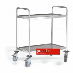 P80.240 - Carro de servicio de acero inoxidable - 2 Estantes de 800x500 - Dimensiones: 880x580x1015