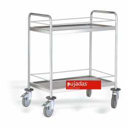 P80.940 - Carro de servicio con barandilla - 2 Estantes de 800x500 - Dimensiones: 880x580x1015