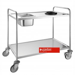 P80.680 - Carro desembarace inoxidable - 2 Estantes de 1000x600 - Dimensiones: 1080x680x1015