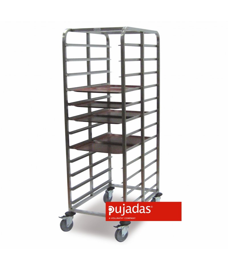 Carro doble para bandejas de comida rápida de 12 Guías
