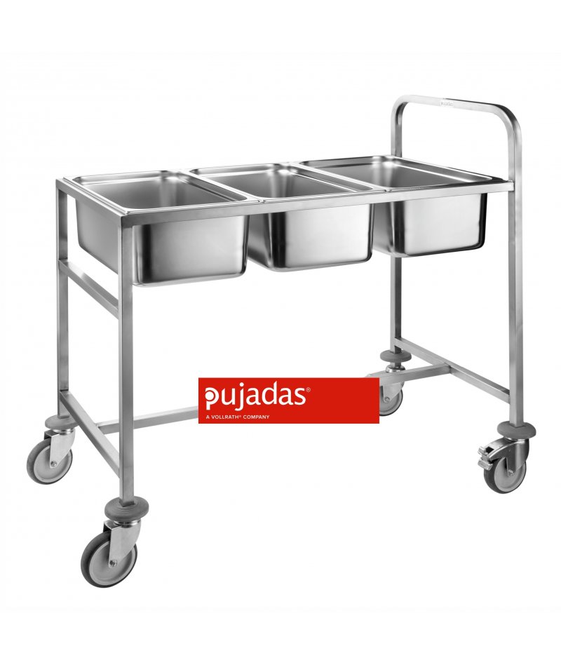 Carro porta cubetas para 3 GN1/1
