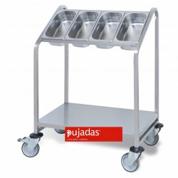 P80.740 - Carro porta cubiertos GN 1/3 y porta bandejas